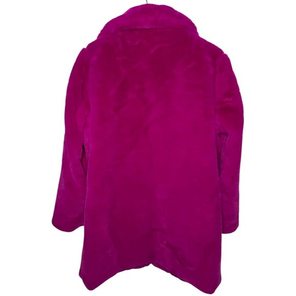 Hot Pink Faux Fur Teddy Coat Barbiecore Statement Jacket - Picture 3 of 6